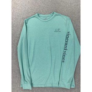 Vineyard Vines Edgartown Striped Long Sleeve Crew Shirt (Girl's‎ Large 14) Green